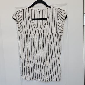 Old Navy Black and White Striped Blouse